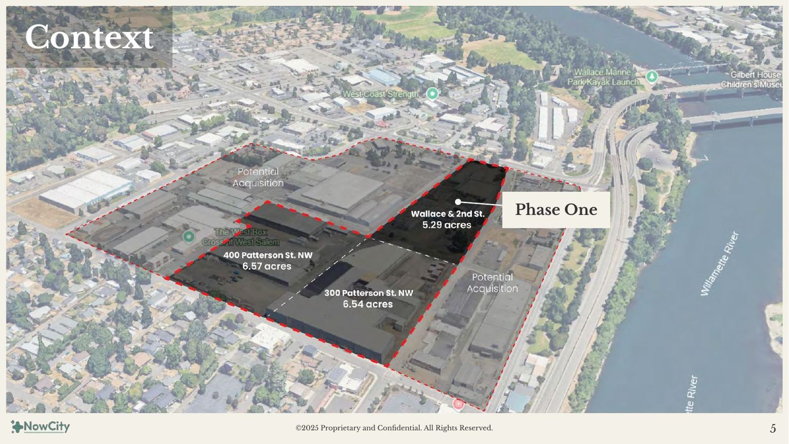 Context aerial of Phase One within West Salem