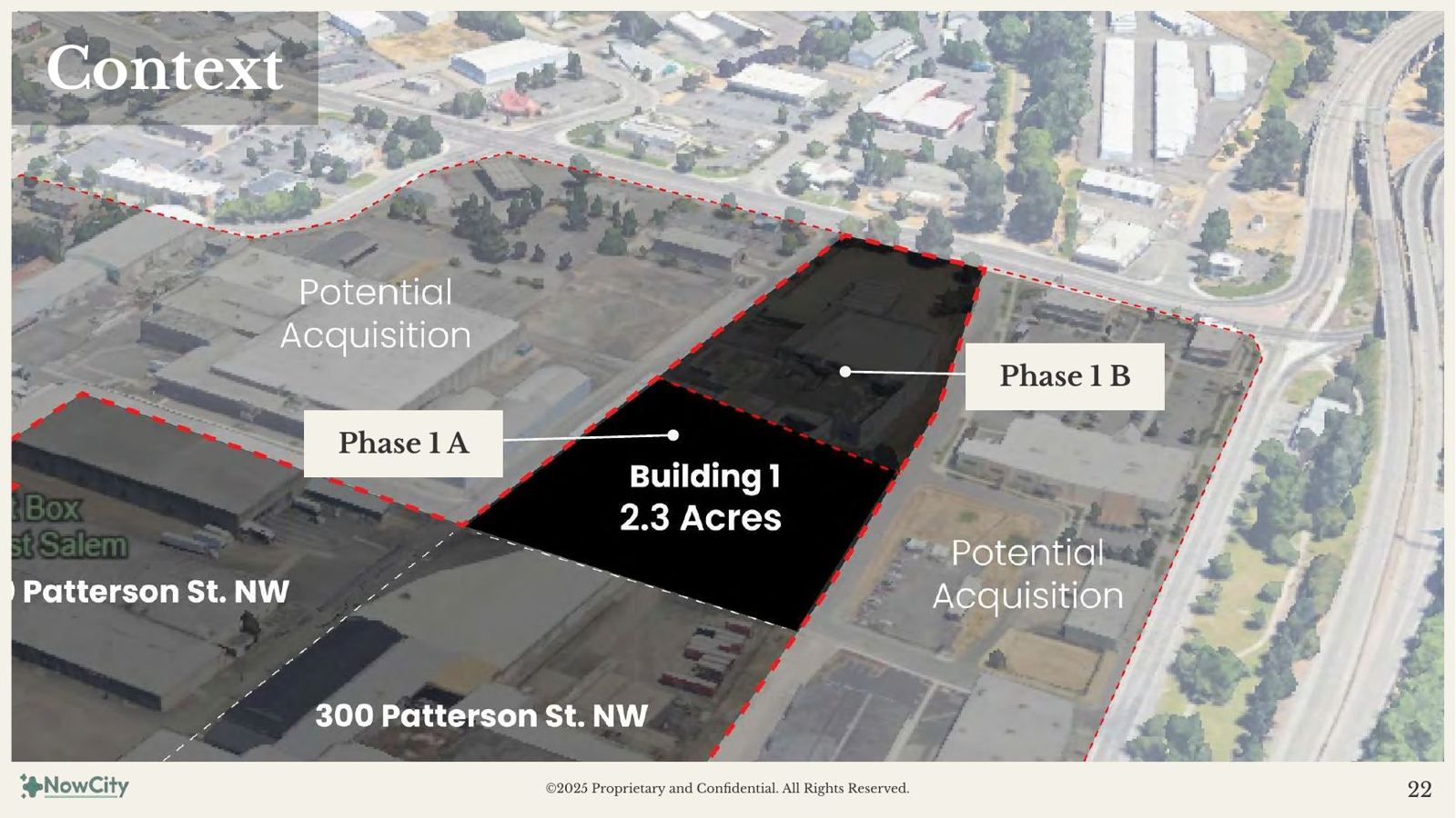 Phase 1A and 1B context within the parcel