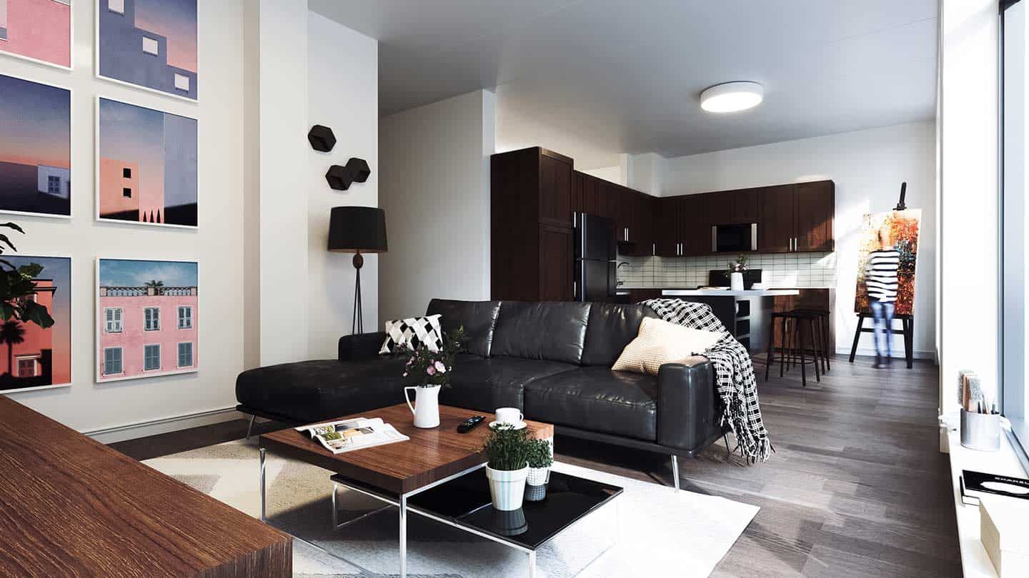 Gallery-style live-work loft reference